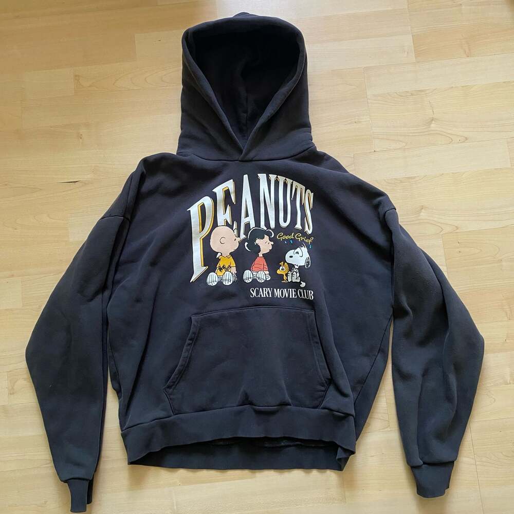 RSQ x Peanuts Scary Movie Club Graphic Oversized Hoodie Black Size L